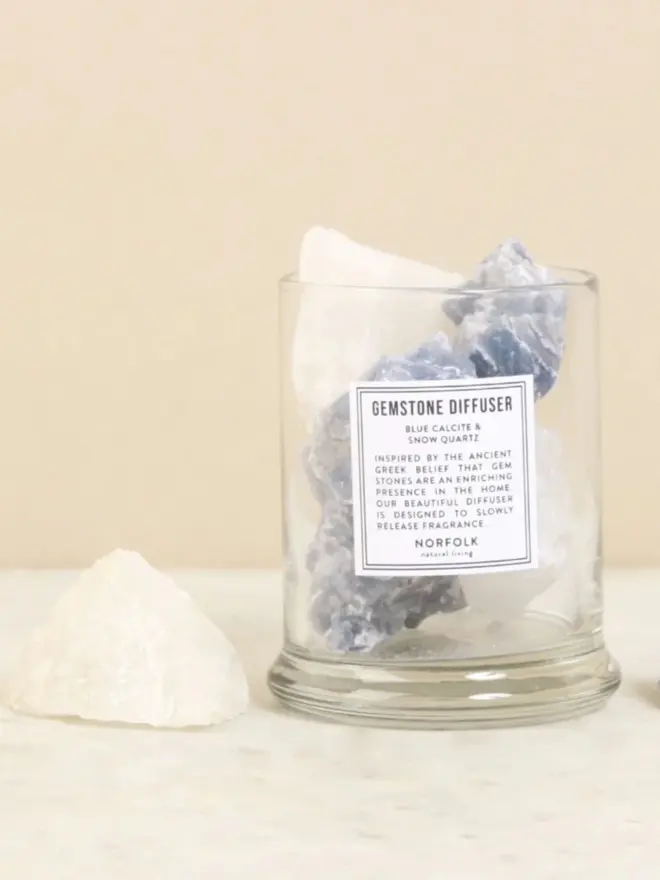 'Blue Calcite & Snow Quartz' Gemstone Diffuser