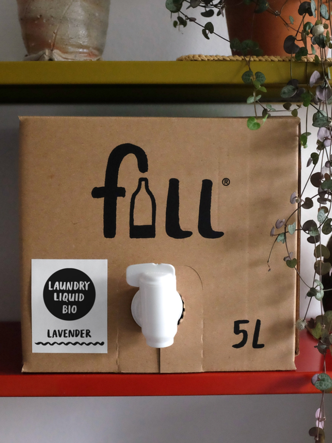 Laundry Liquid Bio. A box of Laundry Liquid Refill.