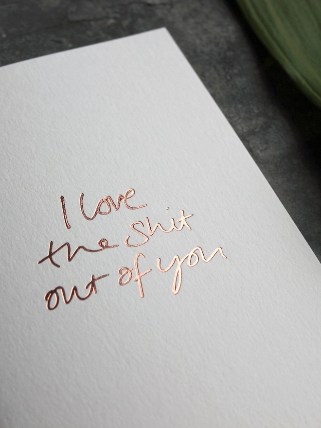 'I Love The Shit Out Of You' Hand Foiled Card