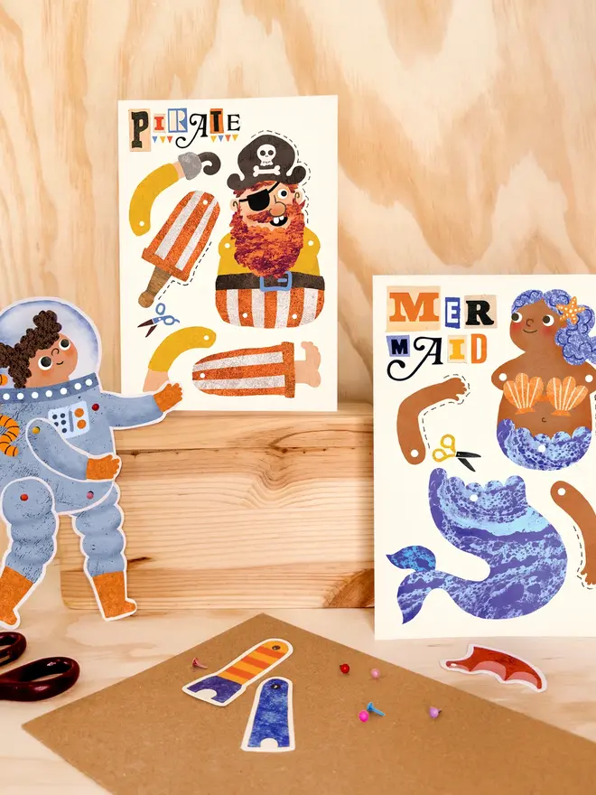 pirate split pin puppet card