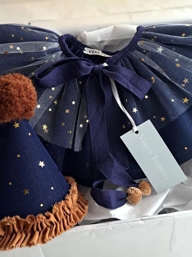 Midnight Collection  Linen Wizard Cape, Hat & Wand