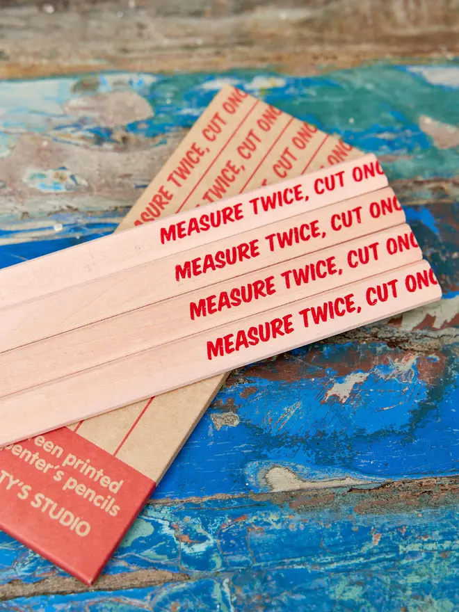 Measure Twice, Cut Once Carpenters Pencils - Pack of 4