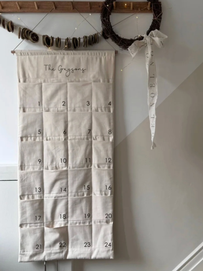 Embroidered Advent Calendar. An advent calendar in Style 1.
