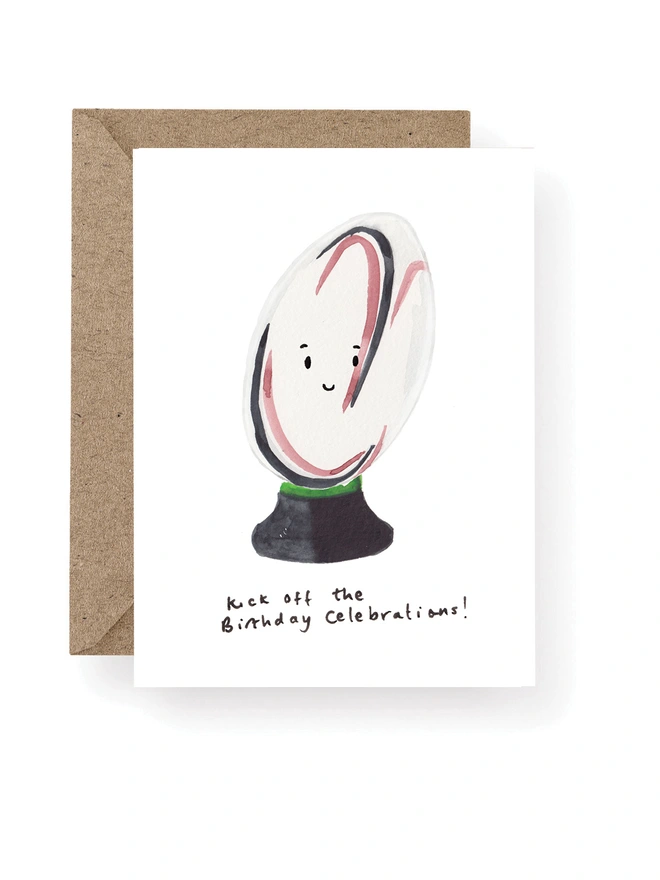 Rugby Ball Birthday Card 