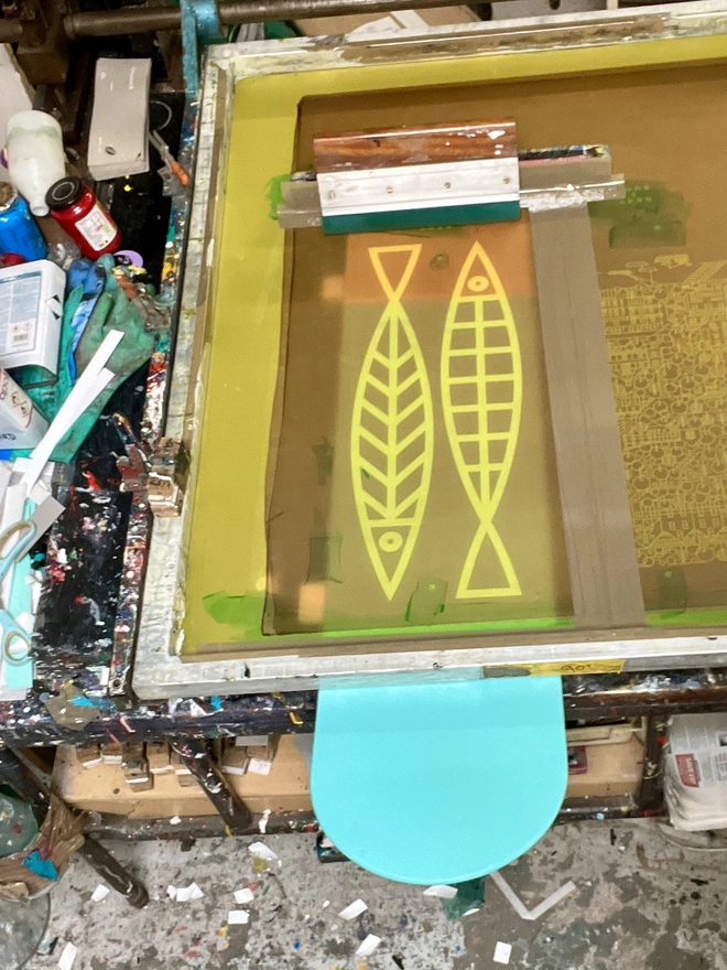 Screen printing bellyboard art