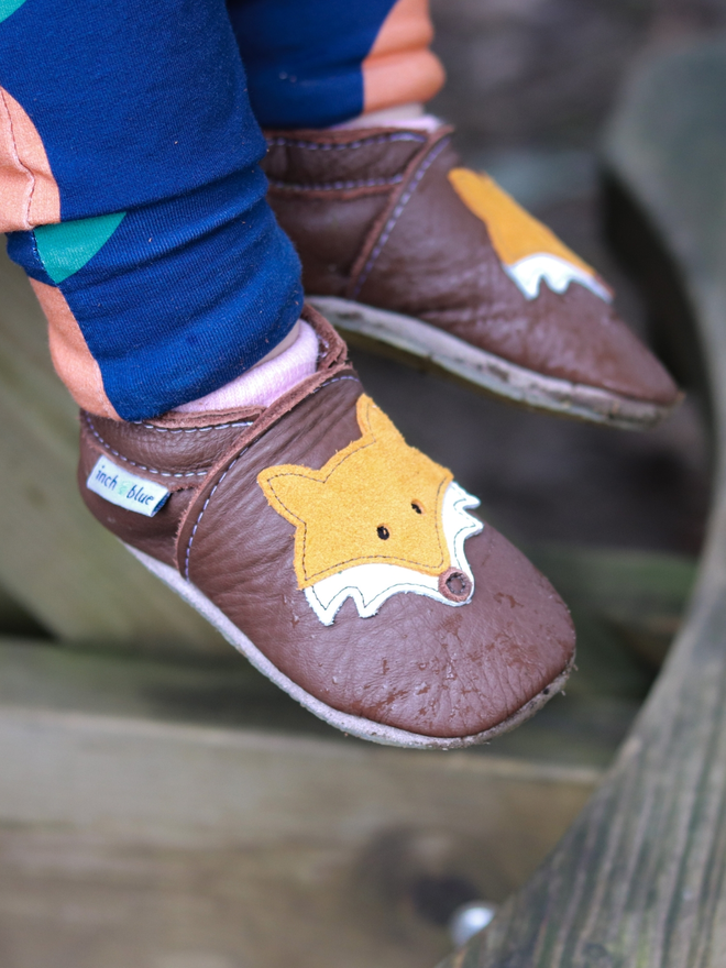 brown fox baby shoes