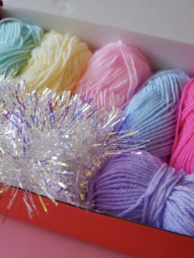 Pastel Iridescent Tinsel Pom Pom Headband Kit