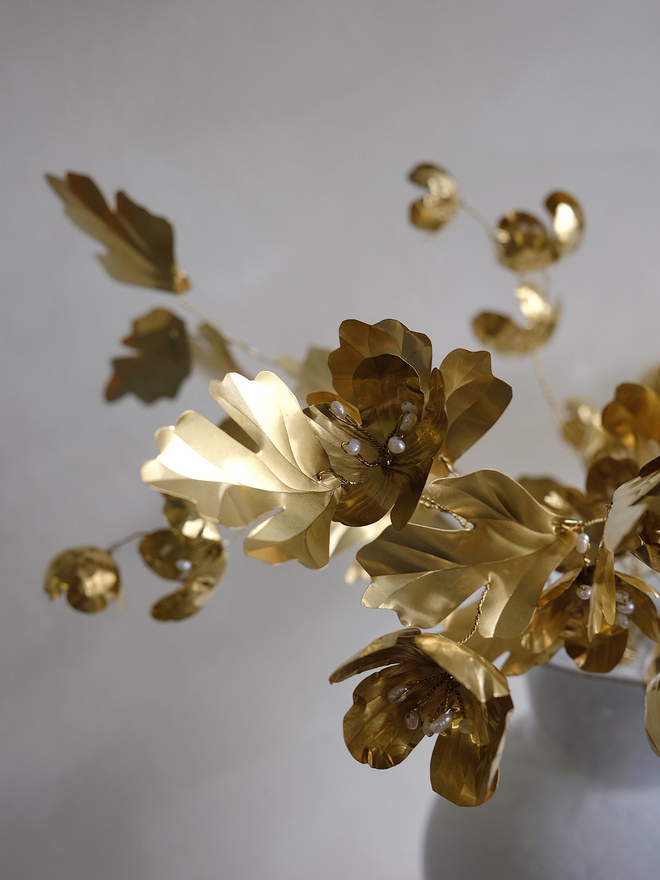 Brass Geranium Bouquet by artist Debbie Fairbrass