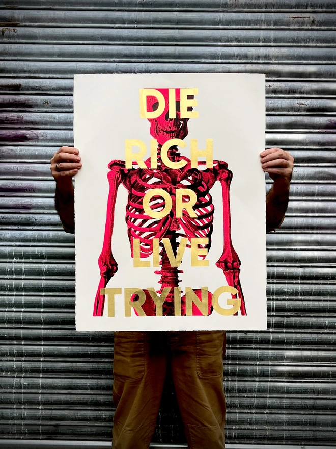 skeleton pink and gold