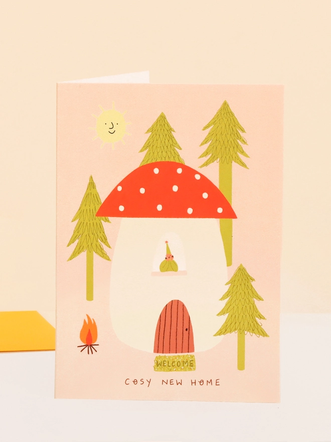 'Cosy New Home' Toadstool Card