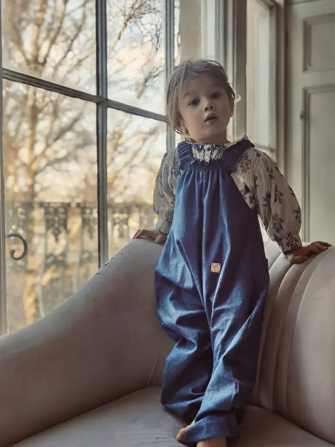 Kids' Organic Cotton Denim Dungarees Hero Image
