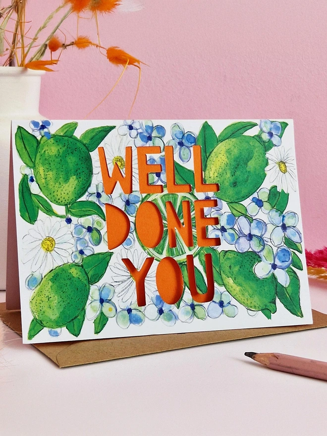 'Well Done You' Paper Cut Congratulations Card