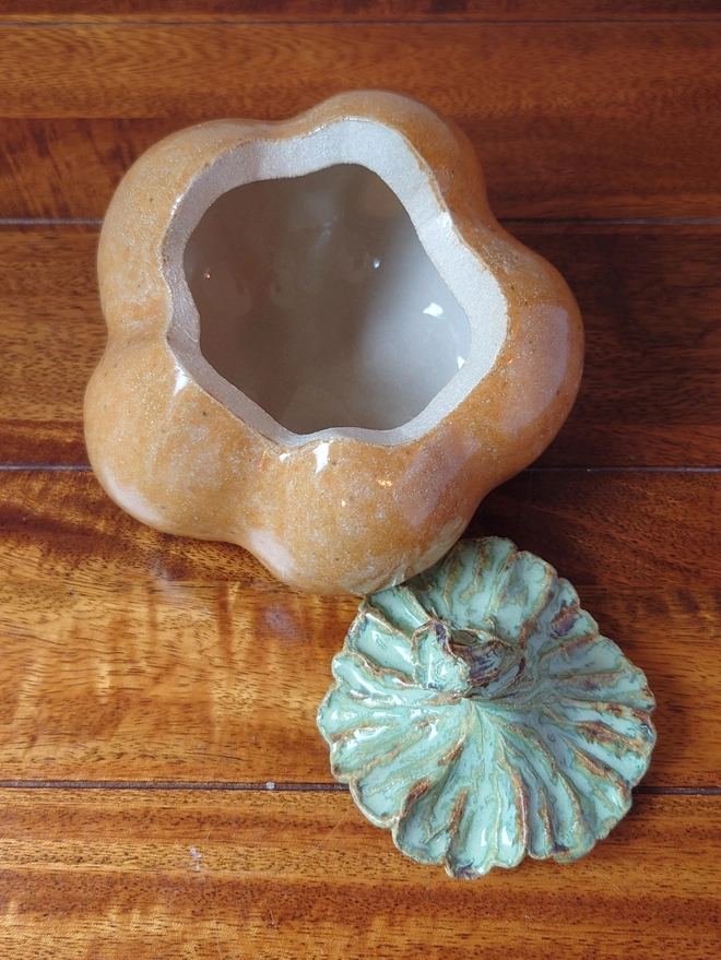 Pumpkin Jar Lidded Pot Halloween Decor