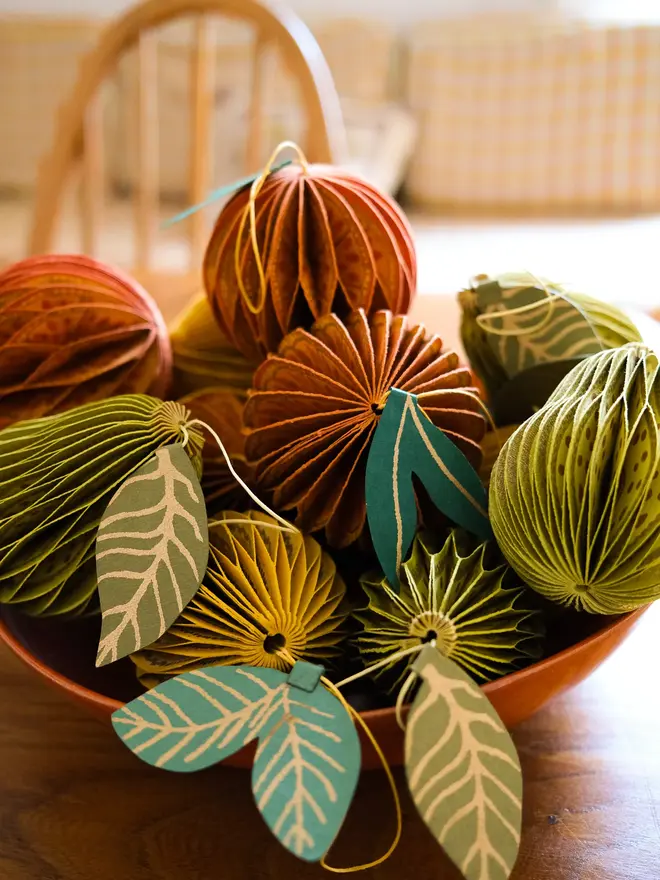Orange Honeycomb Ornament (Set Of 6)