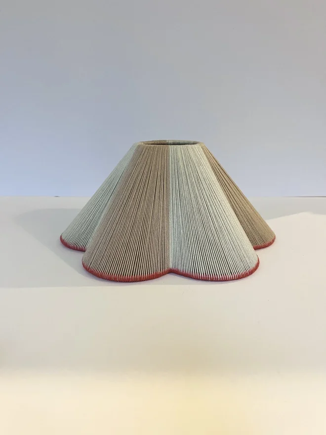String Petal Flower Lampshade Brick Red Trim