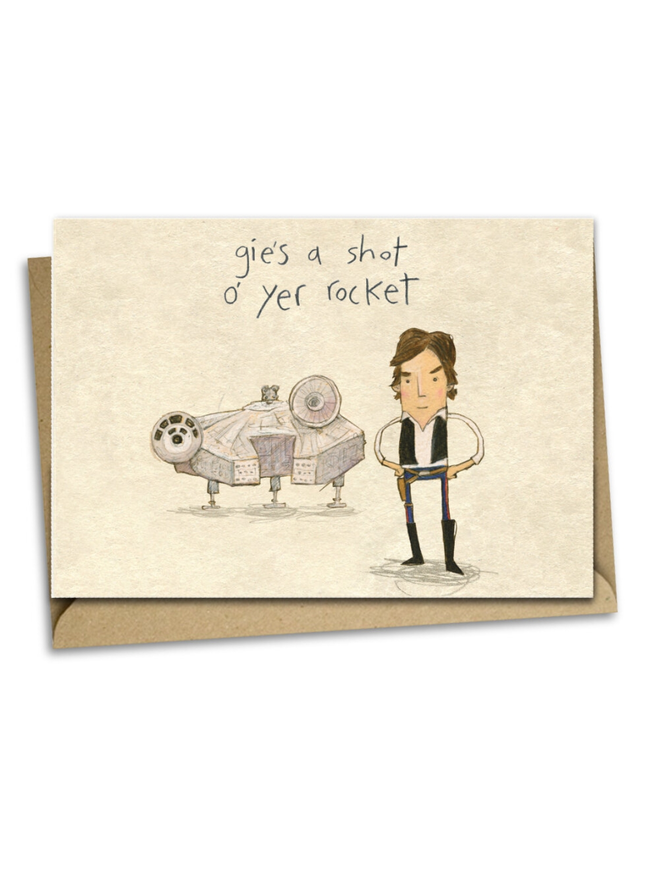 millenium falcon hans solo star wars birthday card