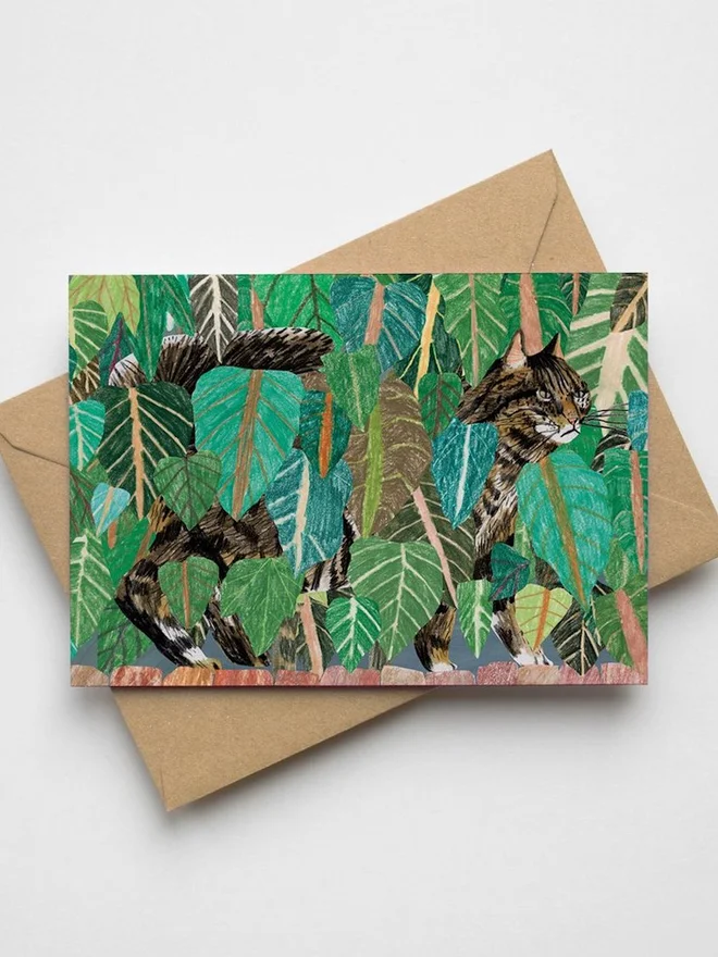 Cats in Leaves Greeting Card