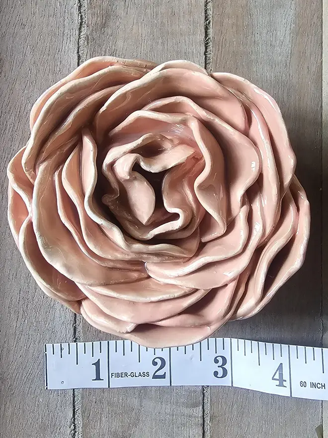 melon pink peach orange salmon wall decor ceramic flowers pottery sculpture art 3d everlasting flowers gift for ceramic lovers collectors