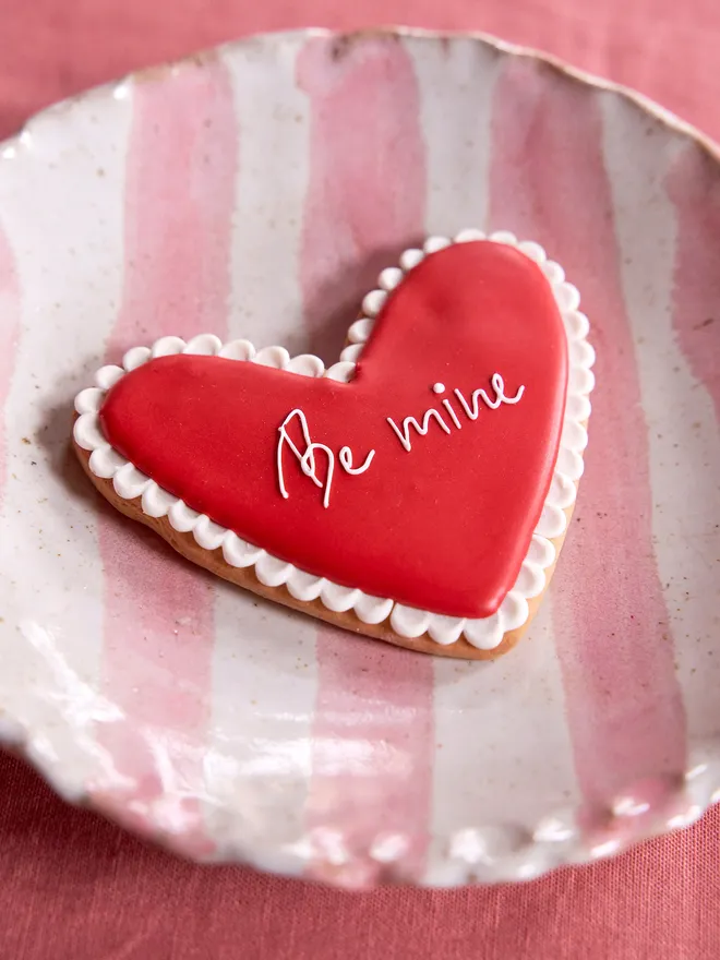 Be mine heart Valentine's Day biscuit