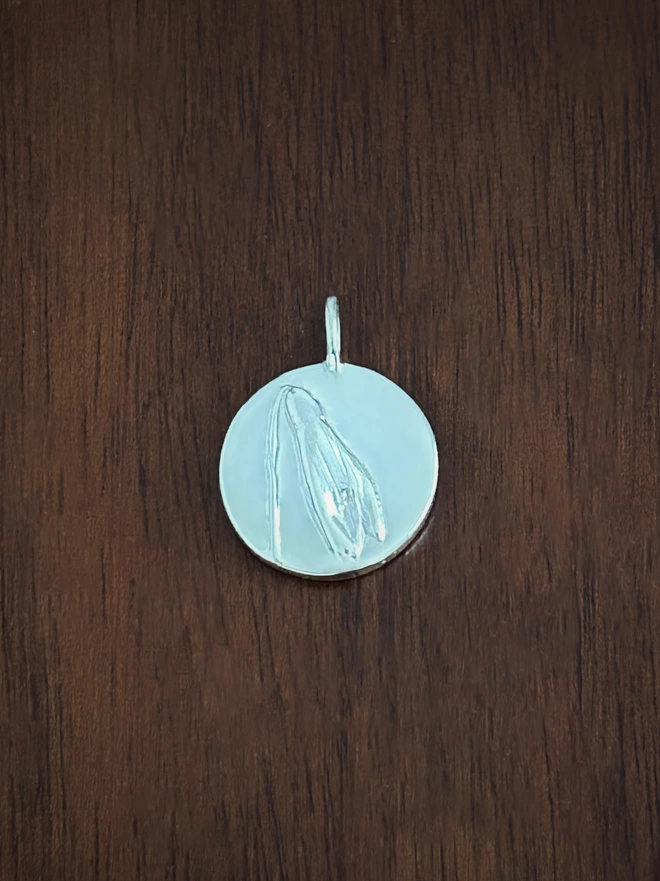 Sterling Silver Snowdrop Coin Charm