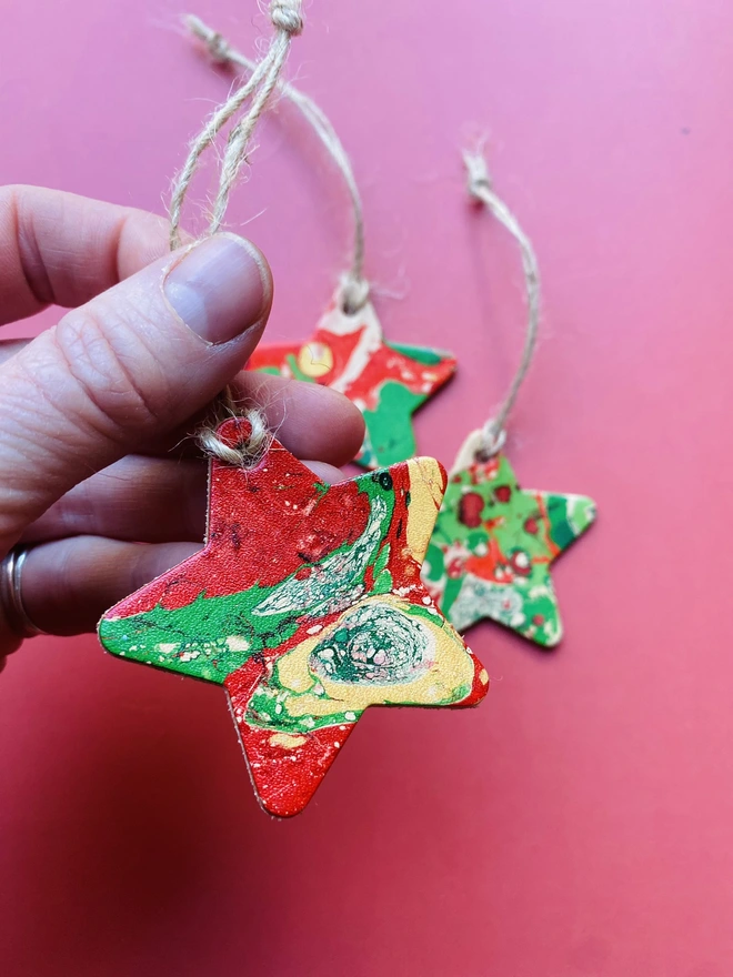 Marbled Christmas star decoration