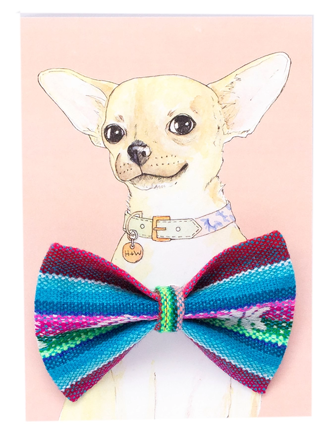 Hiro + Wolf Blue designer dog bow tie