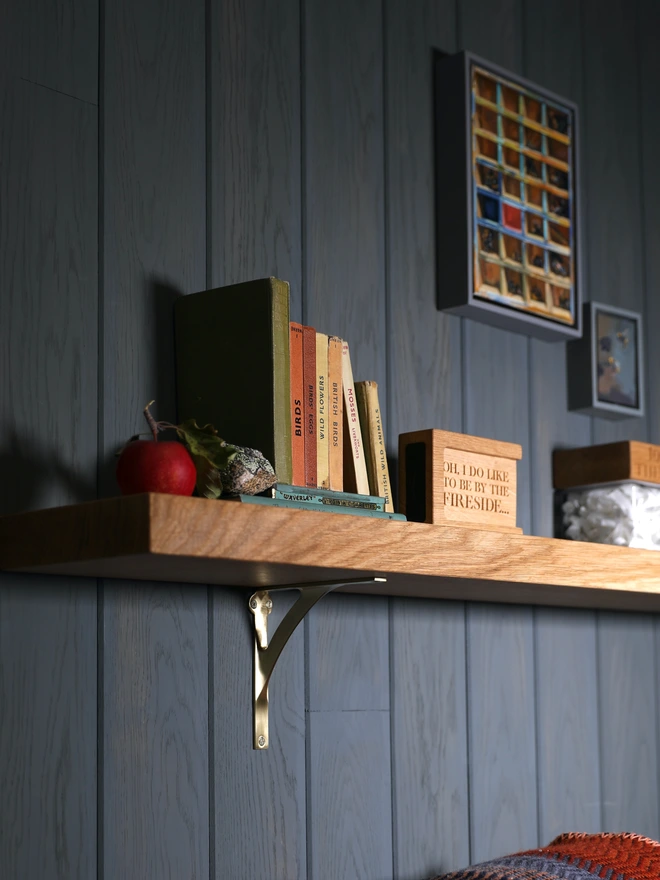 close up of shelf bracket