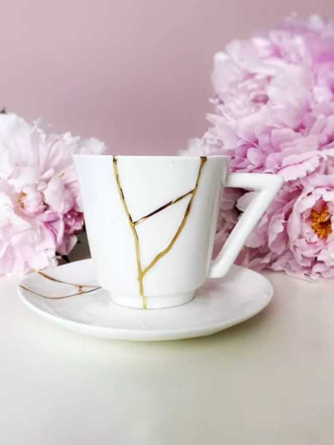 Kintsugi Cup & Saucer - White