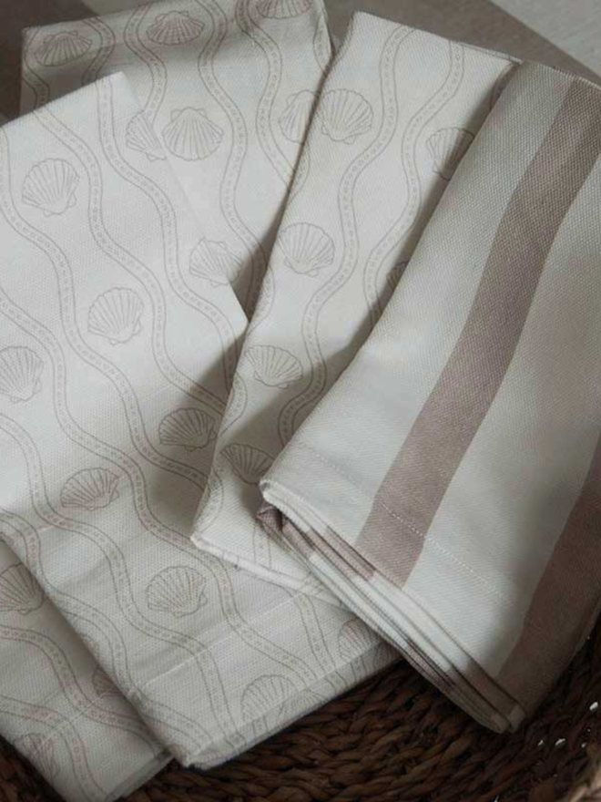 Mocha Striped Linen Napkins (Set Of 4)