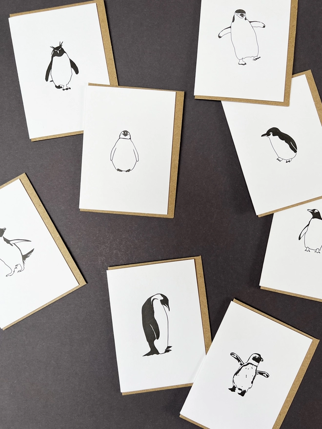 Close up of the popular Penguin small cards perfect for Thank you's, love you's and even the I'm sorry's