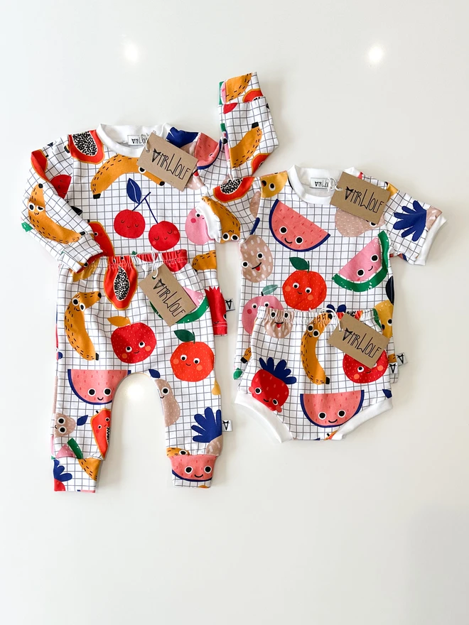 5 a day print long sleeve T-shirt for babies & toddlers, kids fun T-shirts, fruit print