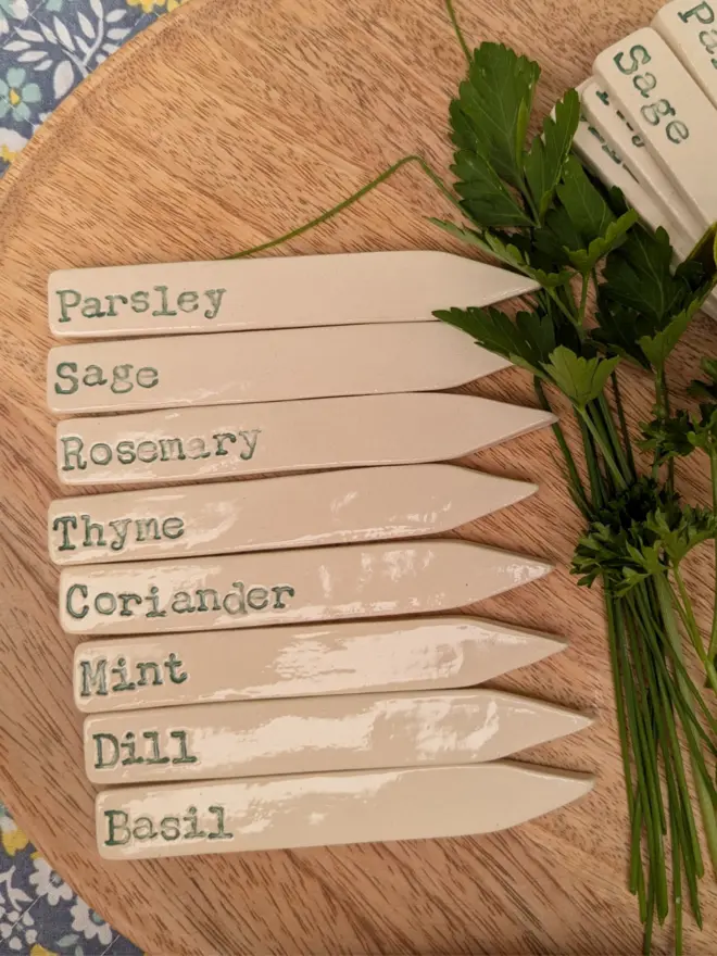 Ceramic herb label set