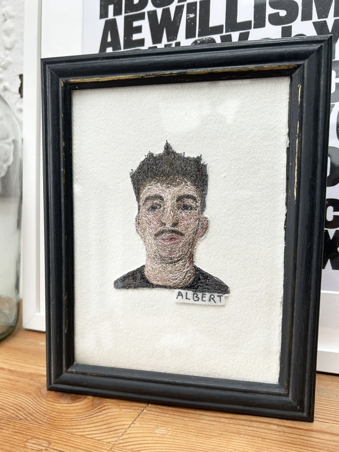 Embroidered personalised portrait
