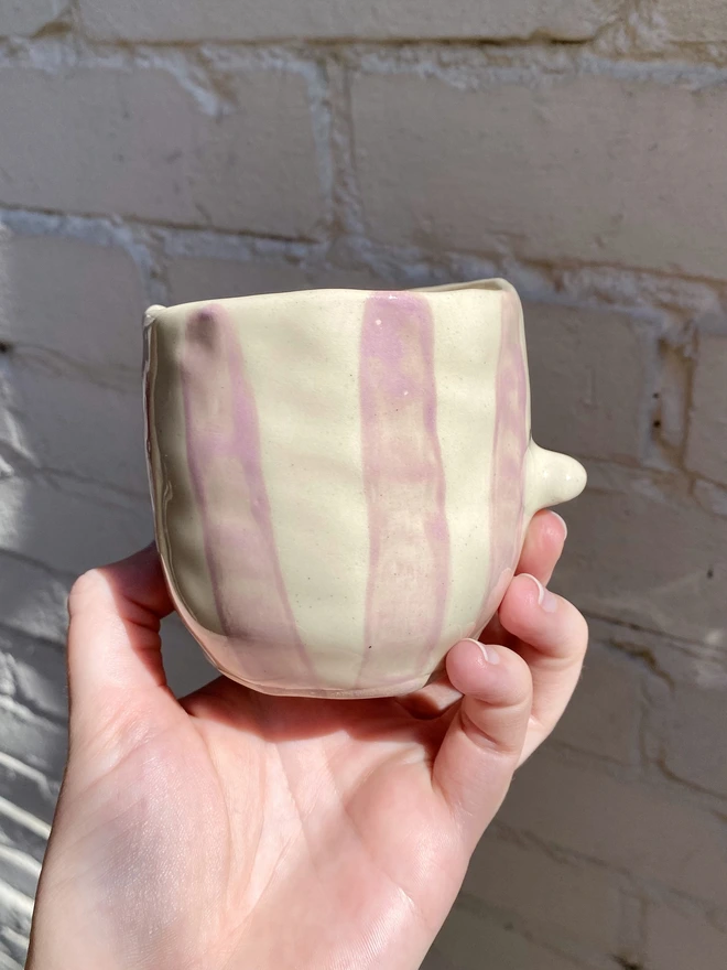 Lavender stripe pot
