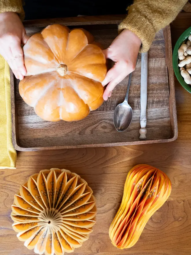 Pumpkin Honeycomb Ornament (Set Of 6)