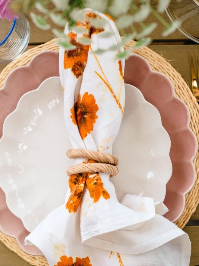 Floral Fancy Linen Napkin (Set Of 4)