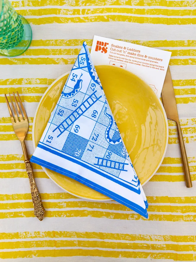 Snakes & Ladders Board Game Printed Napkin TBC