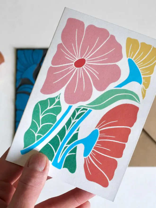 abstract floral greeting card