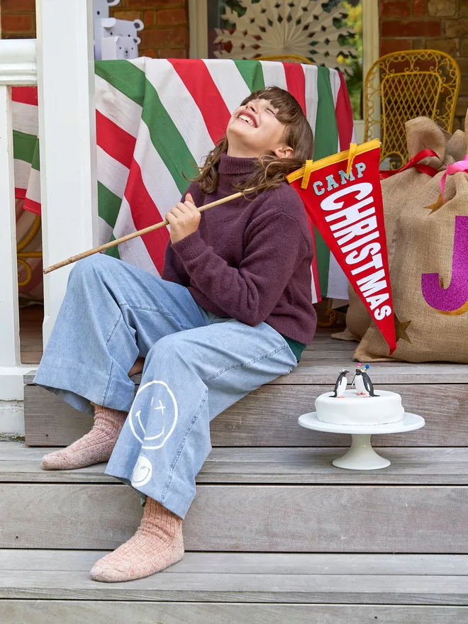 Camp Christmas pennant flag
