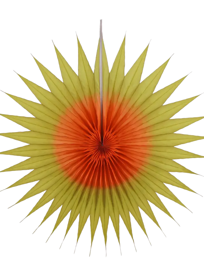 Pointed Two-Tone Fan 40cm, Olive & Terracotta