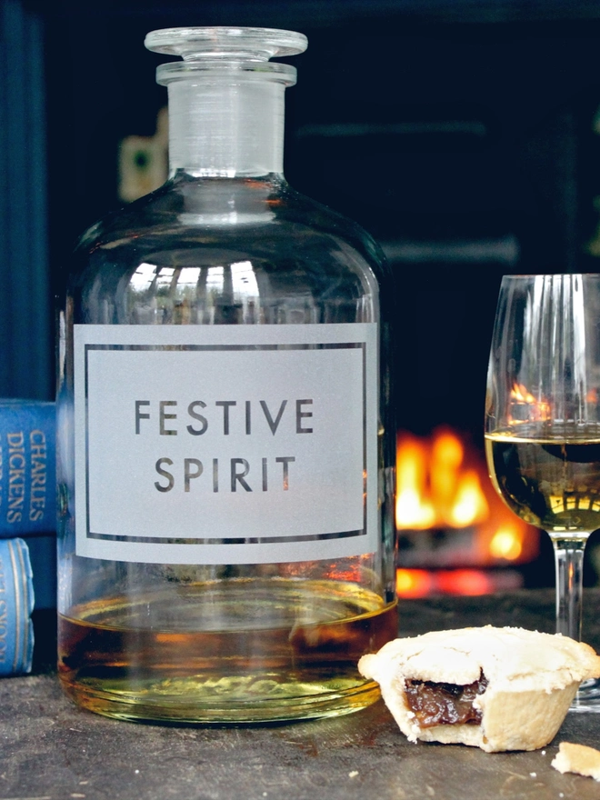 festive spirit apothecary bottle