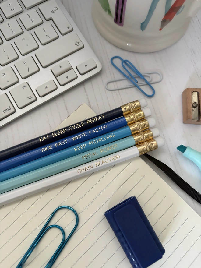 Cycling Inspired Pencil set (Set of 5 HB Pencils)