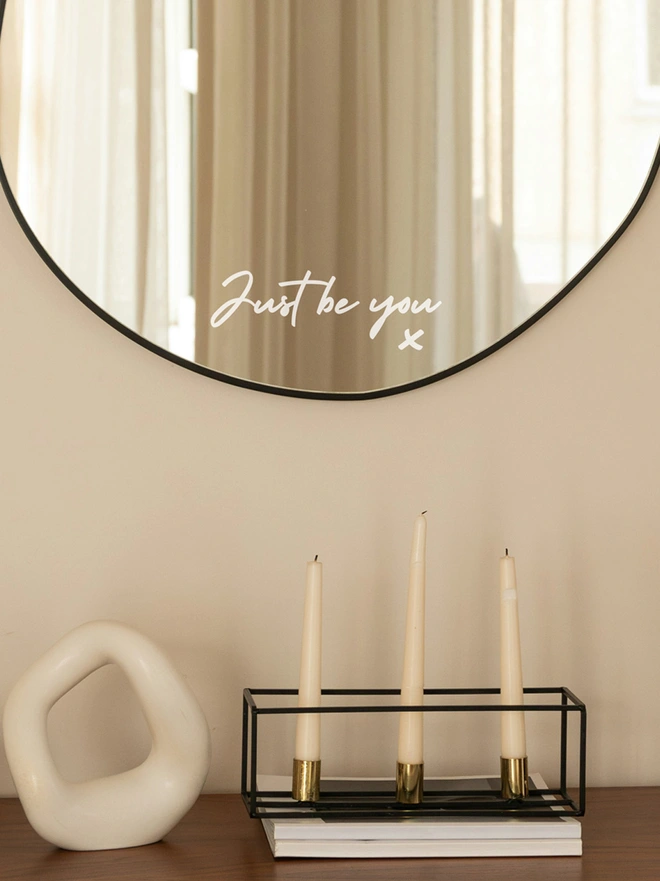 just be you mirror sticker decal