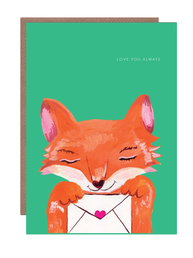 fox valentines day love you always card anniversary