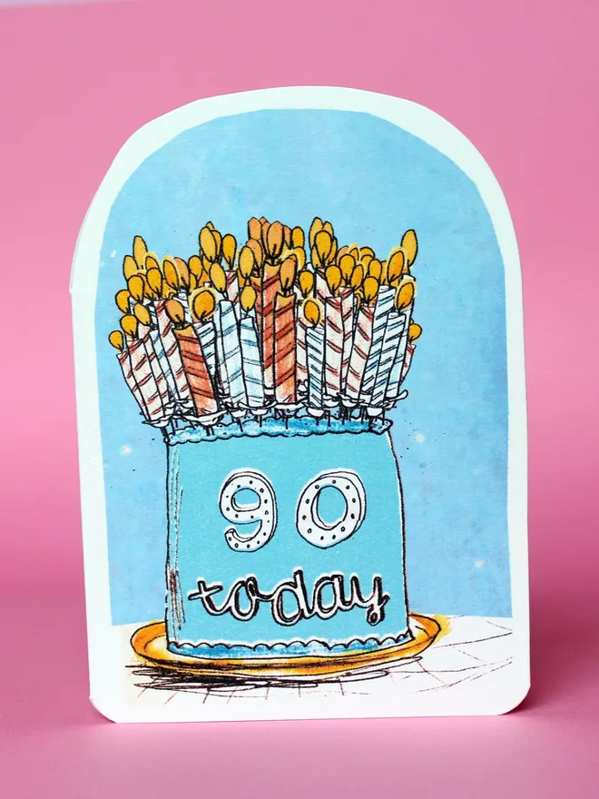 90 Today Birthday Candles Card