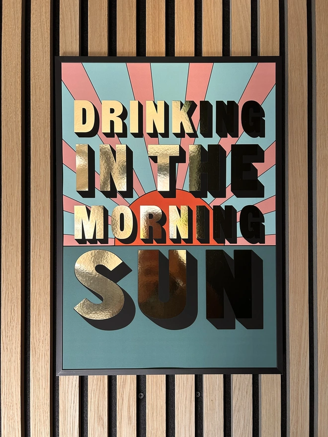 when you're in devon you're in heaven gold metallic print a3 