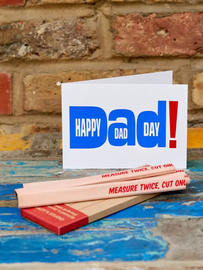 Measure Twice, Cut Once Carpenters Pencils & Card Bundle