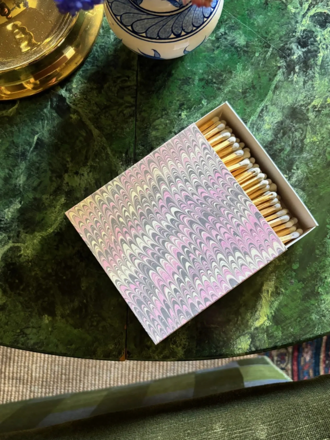Square Matchbox. A matchbox in pink.