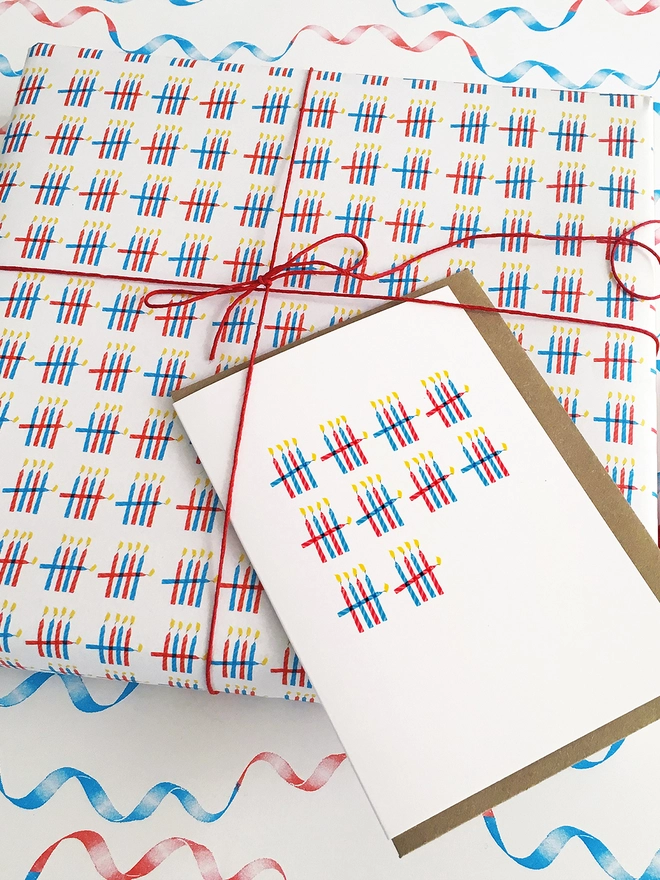 50th Milestone Card And Matching Wrapping Paper