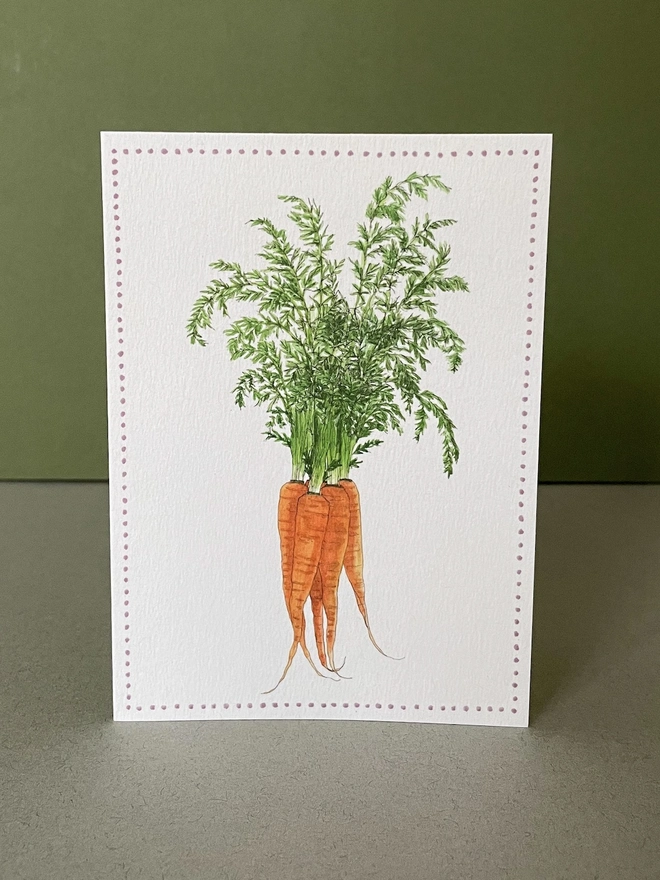 Garden Lover's Watercolour Carrots Greetings Card